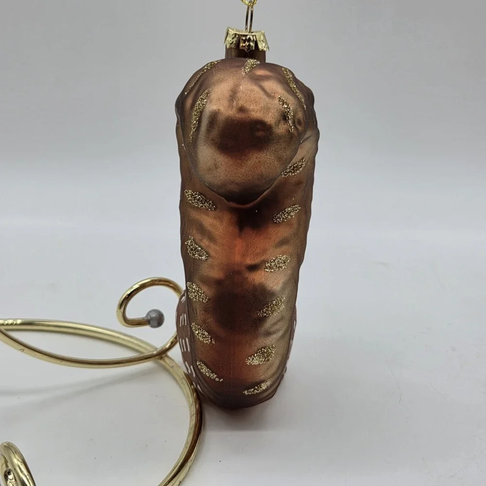 Big Bushy Tail Squirrel Blown Glass Christmas Ornament 4.25